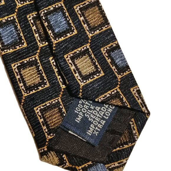 Louis Feraud Multicolor Geometric Neck Tie 100% Silk Made In USA - Picture 4 of 5